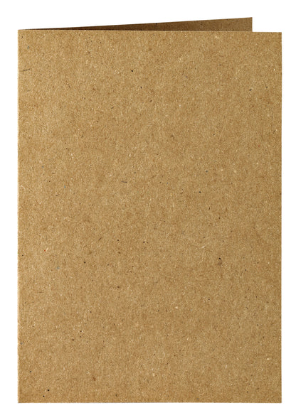 Dubbele correspondentiekaart A6 bruin, 105x148mm, 210g, pak 6