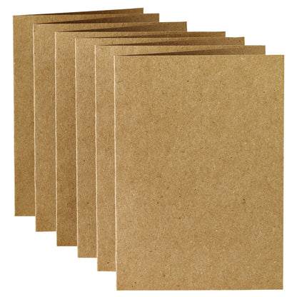 Dubbele correspondentiekaart A6 bruin, 105x148mm, 210g, pak 6 - 2