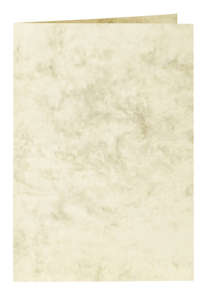 Marmer ivoorkleurige dubbele kaart A6, 105x148mm, 210g, pak 6