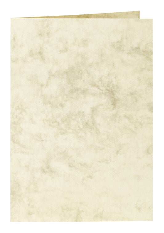 Marmer ivoorkleurige dubbele kaart A6, 105x148mm, 210g, pak 6