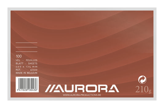 Systeemkaart Aurora 200x125mm, gelijnd, 210gr, per 100 vel