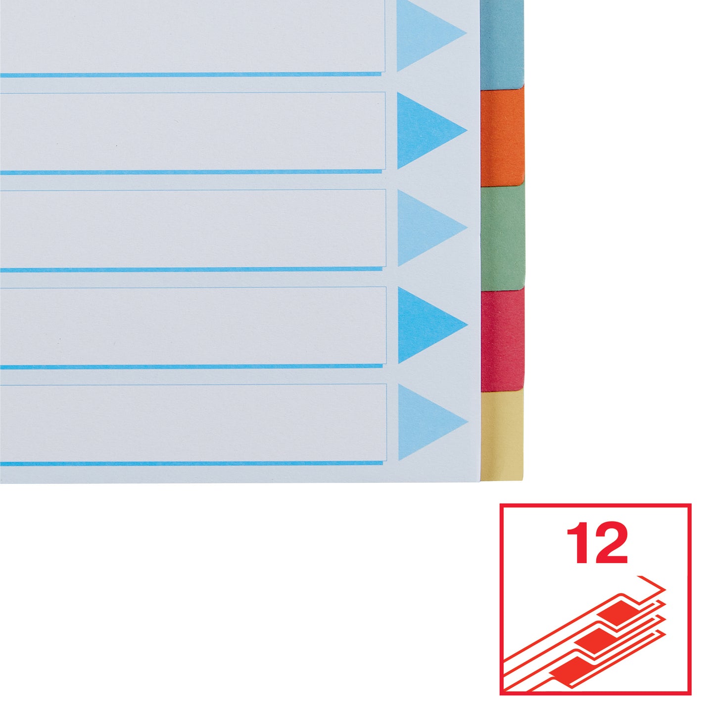 Esselte Premium A4 kartonnen tabbladen 12-dlg, 23-rings, gemengde kleuren - 4