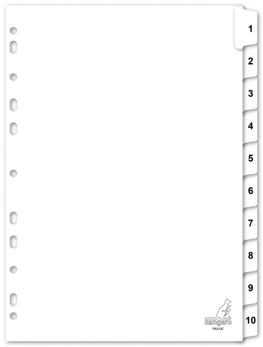 Kangaro PK410C A4 23-rings kartonnen tabbladen 10-delig met cijfers