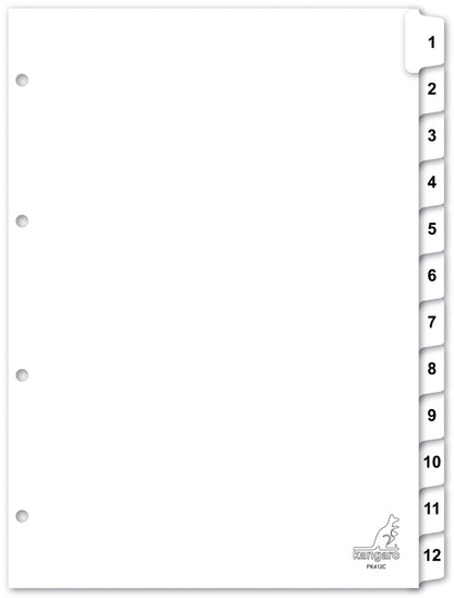 Kangaro PK412C A4 4R 12-dlg gekleurde index tabbladen