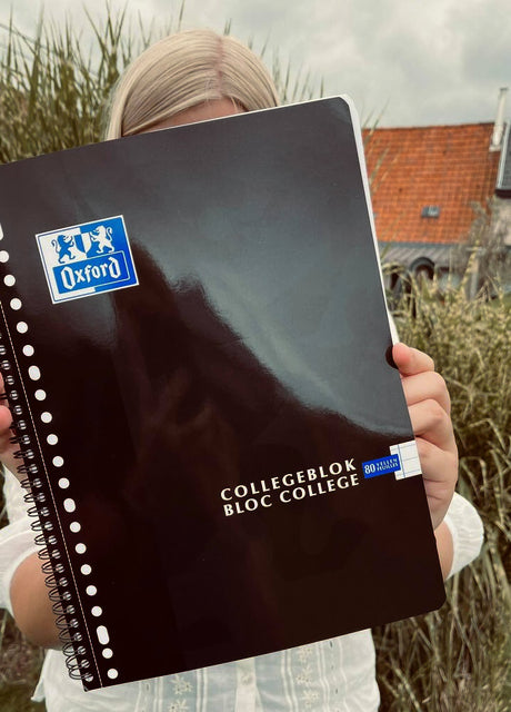 Oxford School A4+ collegeblok met 23 gaten, 160 pagina's, zwart - 7