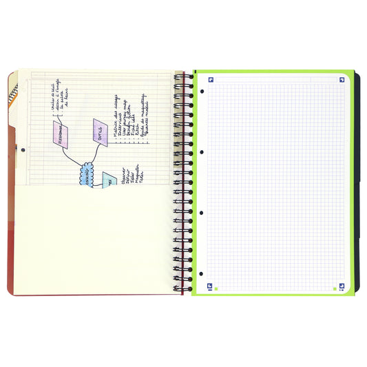 Oxford Projectboek A4+ 120 pagina's 5mm ruit met tabs