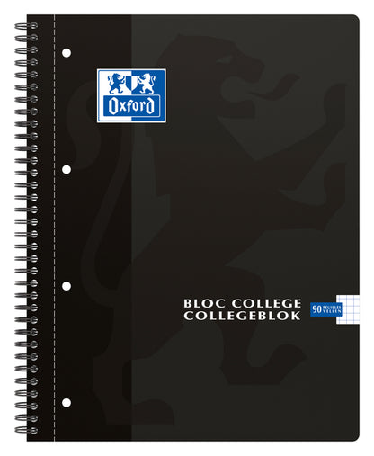 Oxford A4+ collegeblok gelijnd 180 pagina's 80g, zwart