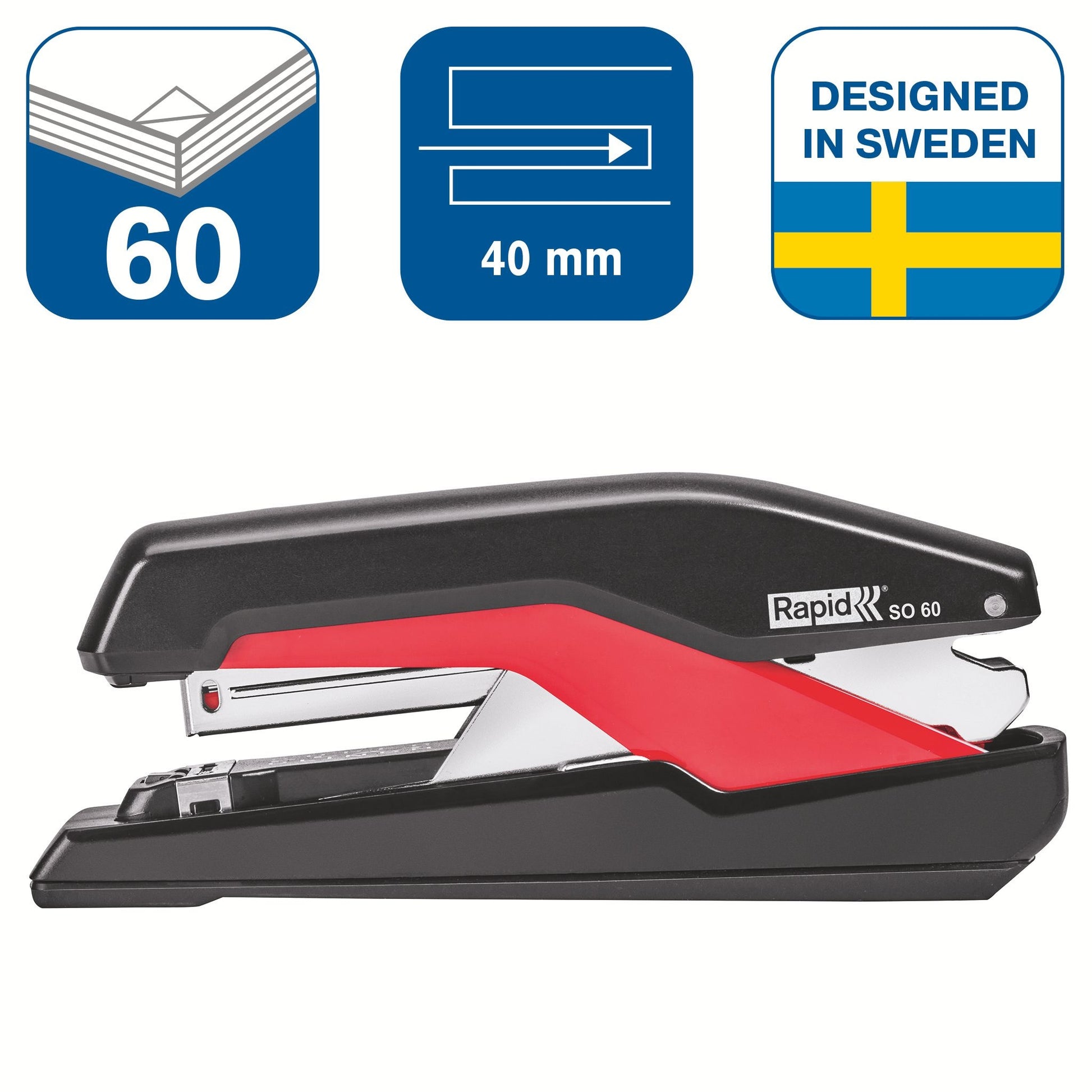 Bureaunietmachine Rapid Supreme S1O60 zwart/rood