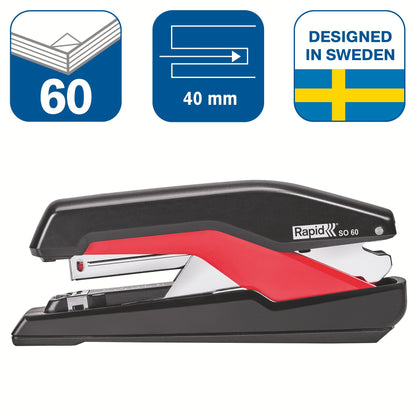 Bureaunietmachine Rapid Supreme S1O60 zwart/rood