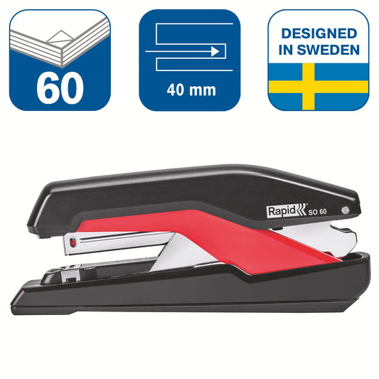 Bureaunietmachine Rapid Supreme S1O60 zwart/rood