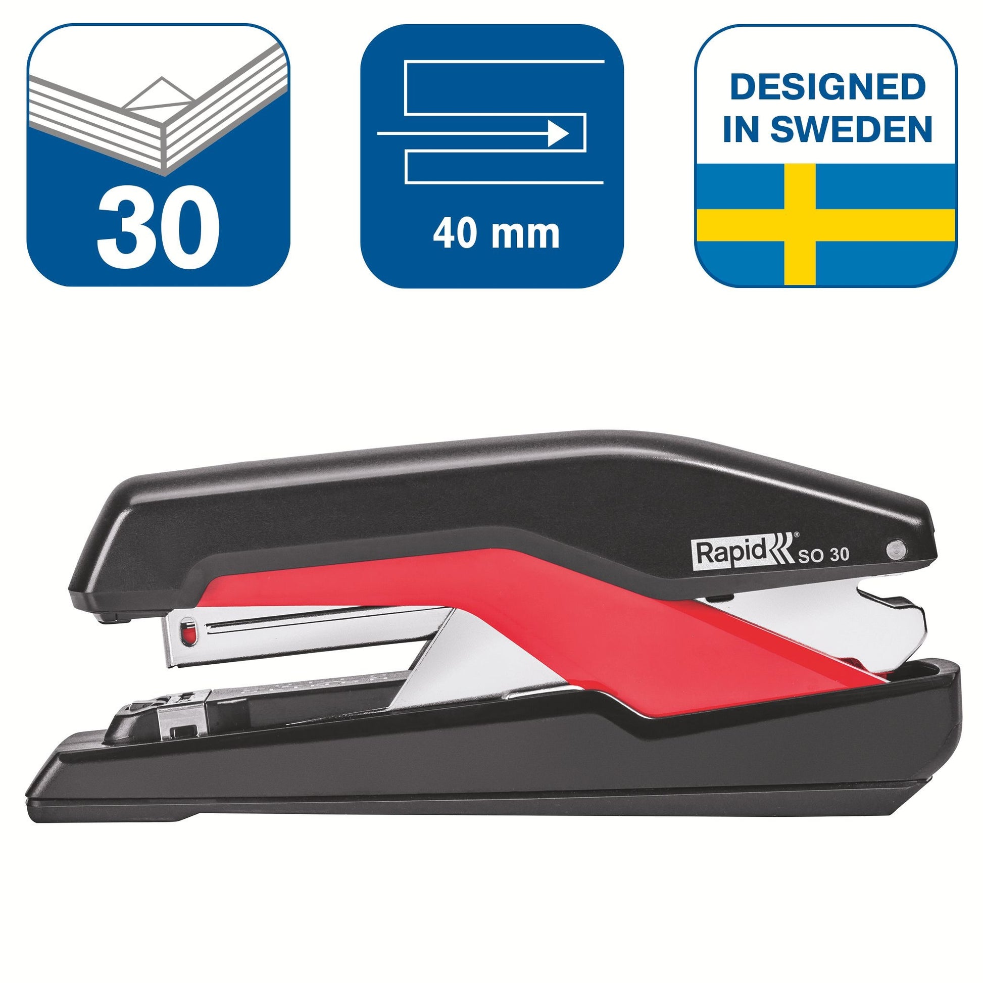 Nietmachine Rapid SO30 Fullstrip 30 vel zwart/rood - 3