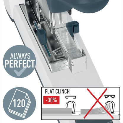 Leitz Heavy Duty Flat Clinch nietmachine, 120 vel, zwart - 2