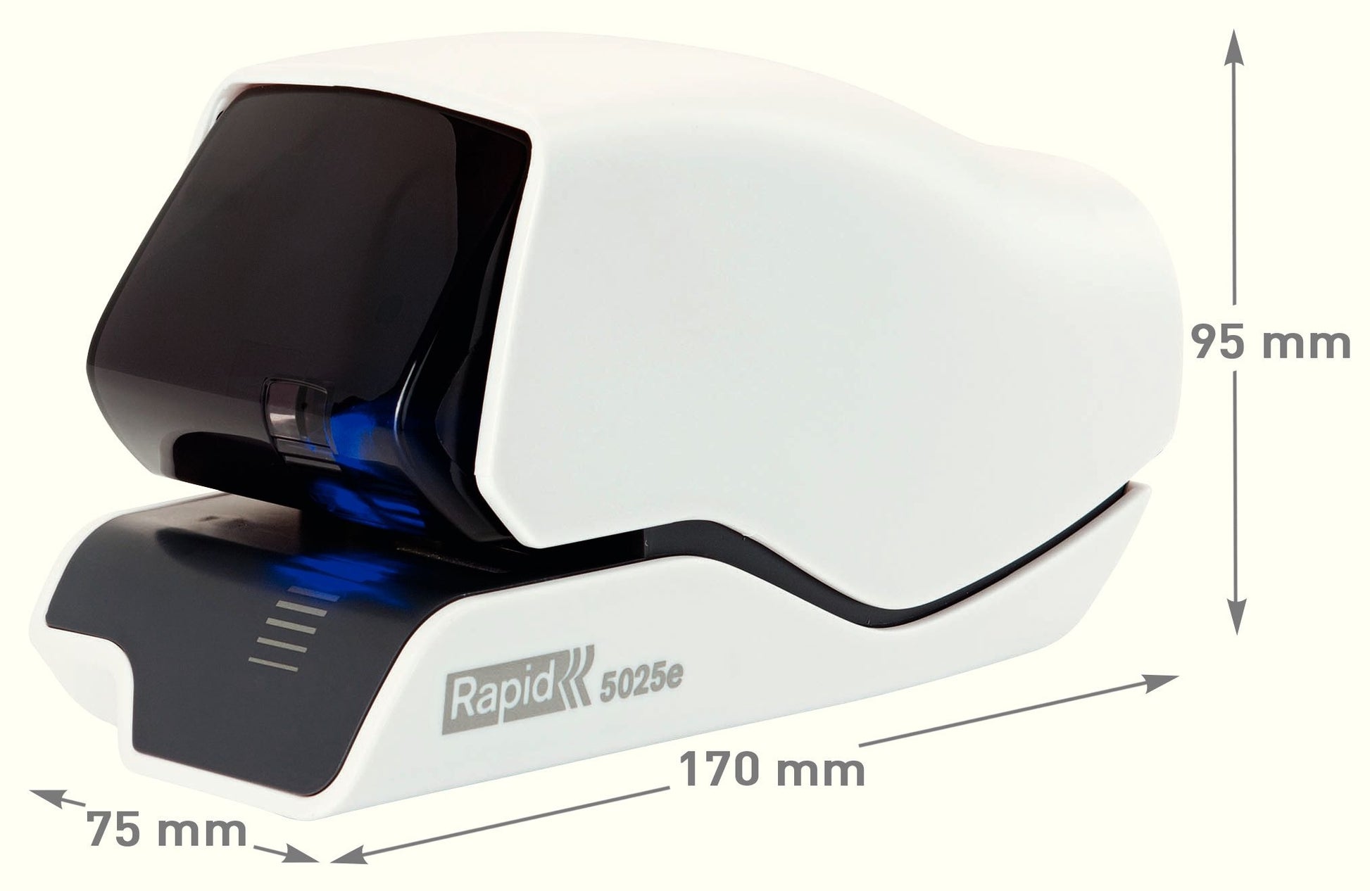 Rapid Supreme elektrische nietmachine 5025e, 25 vel, wit