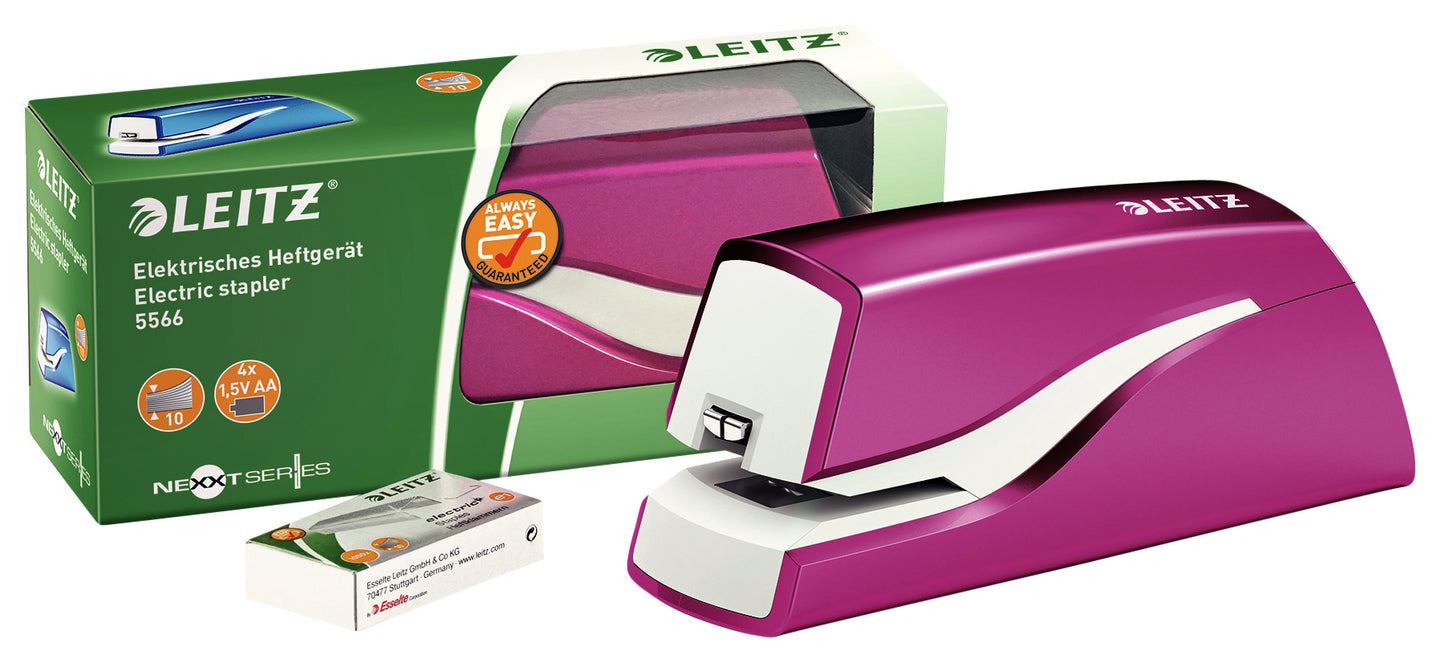 Nietmachine Leitz NeXXt contactloos 10 vel E1 roze - 2
