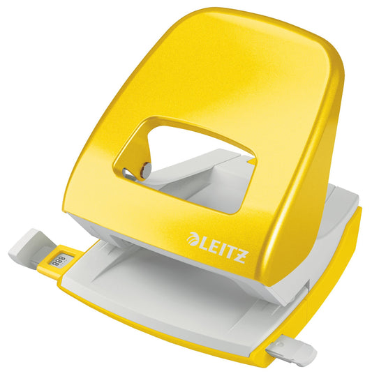 Perforator Leitz WOW NEW Nexxt 2-gats geel, 30 vel capaciteit