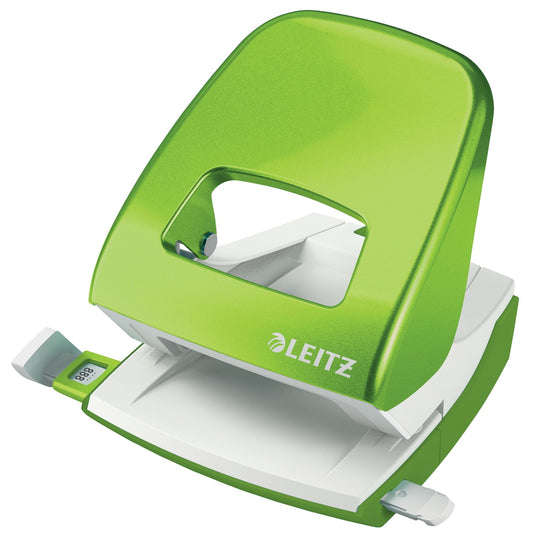 Perforator Leitz WOW 5008 Nexxt 30 vel groen, met opvangbak