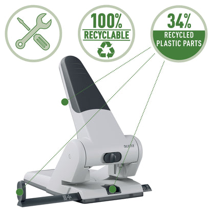 Perforator Leitz 5180 Heavy Duty 65 vel, zilver - 5