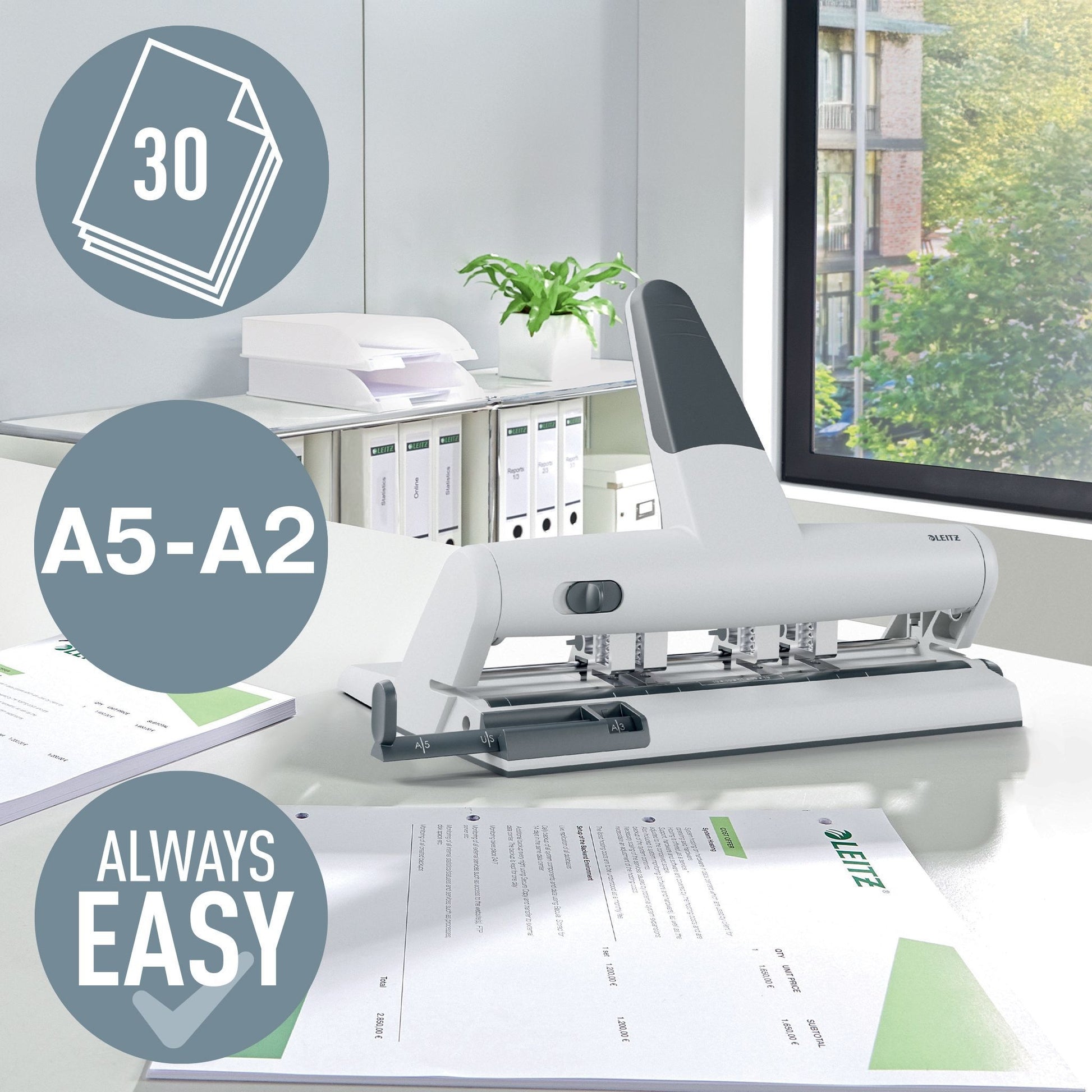 Leitz 5114 AKTO Variabele Multi-Perforator, Zilver - 2
