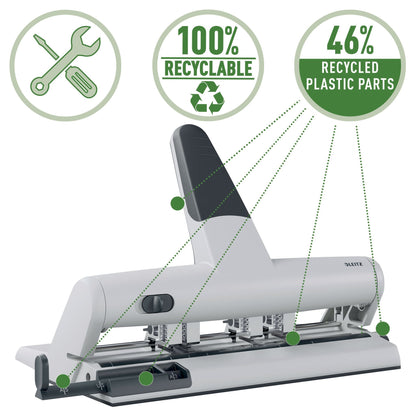 Leitz 5114 AKTO Variabele Multi-Perforator, Zilver - 3