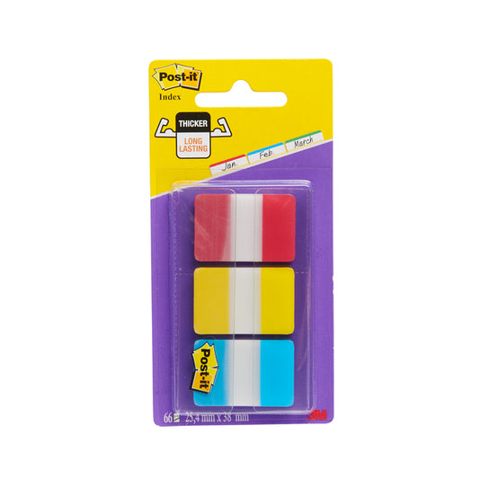 Post-it Indextabs 686RYB 25.4x38.1mm sterk en verplaatsbaar