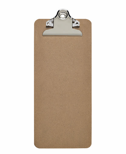 Houten klembord 28x11,5cm, staand, met grote 77mm klem