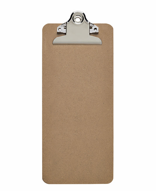 Houten klembord 28x11,5cm, staand, met grote 77mm klem