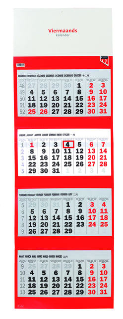 4-Maandskalender 2025 Quantore met Datuindeling
