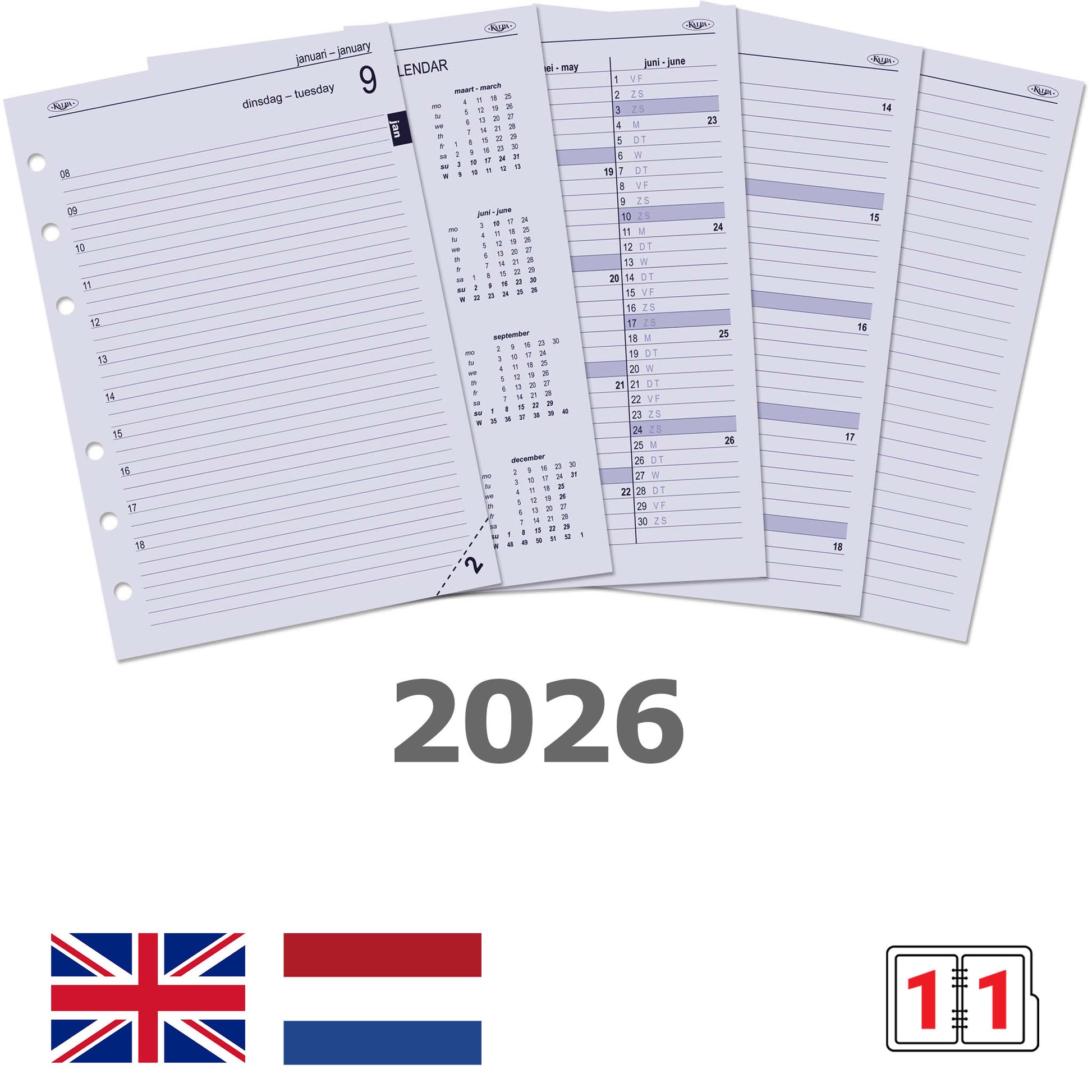 Agendavulling Kalpa A5 2025 1 Dag/1 Pagina - 2