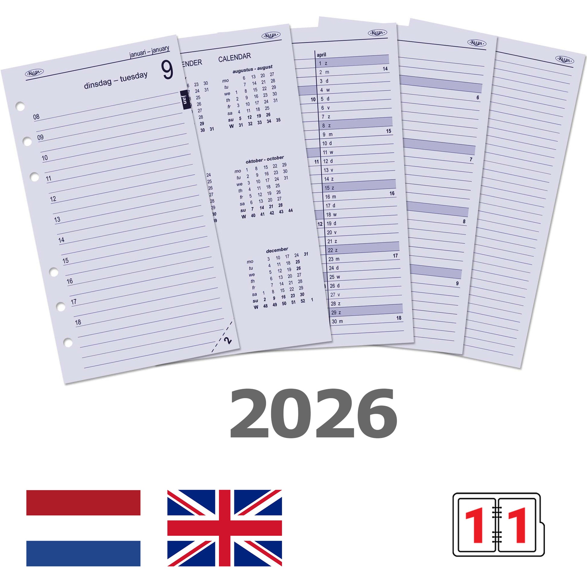 Agendavulling 2025 Kalpa Personal 1 dag per pagina - 2