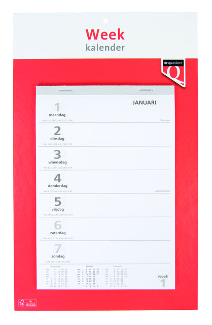 Quantore 2025 weekkalender 23x15,6 cm, met notitievelden