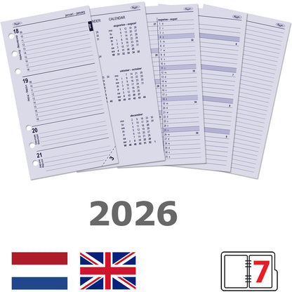 Agendavulling 2025 Kalpa Personal 7 dagen/2 pagina's - 2