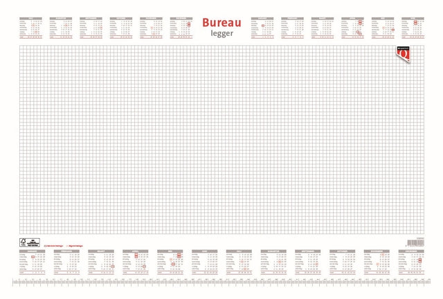 Bureau-onderlegblok 2025 Quantore 60x40cm met Kalender en Notities