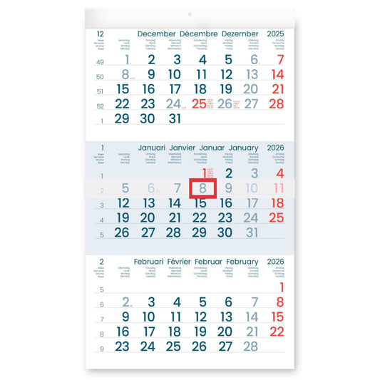 3-Maandskalender 2025 INNI Manager met Meertalige Indeling