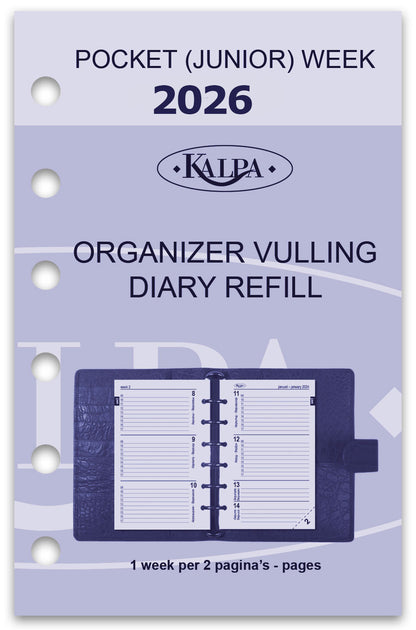 Agendavulling 2025 Kalpa Pocket 7 dagen/2 pagina's