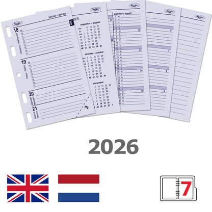 Agendavulling 2025 Kalpa Mini 7 dagen/2 pagina's - 2