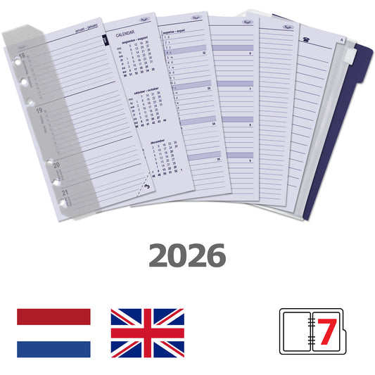 Agendavulling 2025 Kalpa Personal jaardoos 7 dagen/2 pagina's
