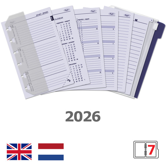 Agendavulling 2025 Kalpa Pocket 7 dagen/2 pagina's