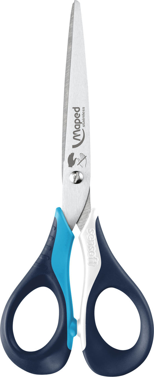 Schaar Maped Sensoft 16cm links, assorti