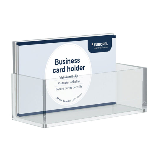 Europel Transparant Visitekaartenbak 55x95 mm, Capaciteit 20 Kaarten