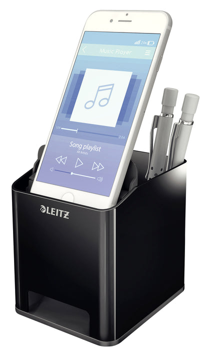 Leitz Duo penhouder zwart/grijs met geluidsversterker