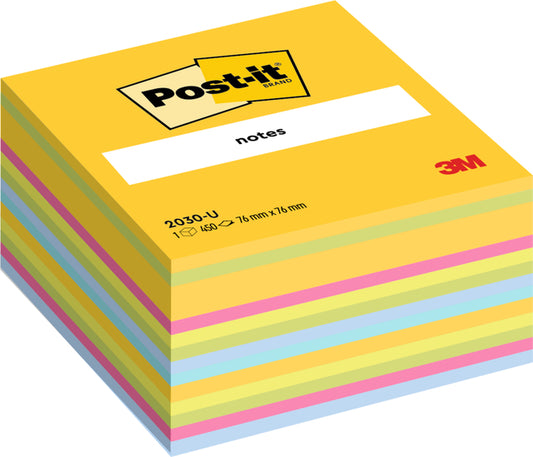 Post-it Kubus 2030, 76x76mm, Ultra Assorti, 450 vel