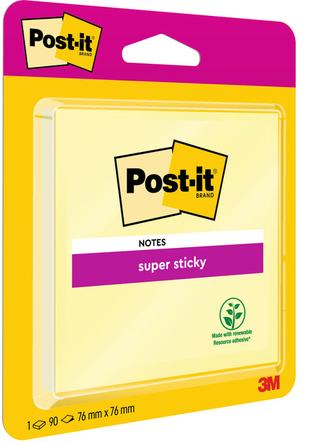 Post-it Super Sticky Notities 76x76mm Geel
