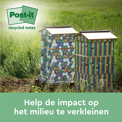 Memoblok Post-it® Recycled Notes 76x127mm geel, milieuvriendelijk - 3