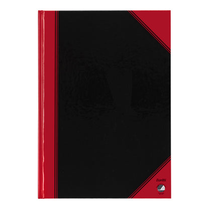 Bantex Zwart/Rood A4 Gelinieerd Notitieboek met Harde Kaft