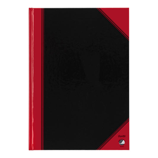 Bantex Zwart/Rood A4 Gelinieerd Notitieboek met Harde Kaft
