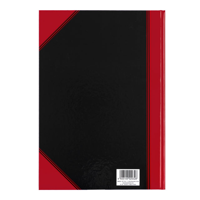 Bantex Zwart/Rood A4 Gelinieerd Notitieboek met Harde Kaft - 4