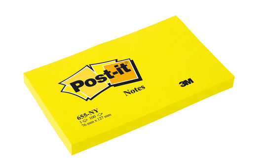 Post-it Neon Notities 76x127mm Geel