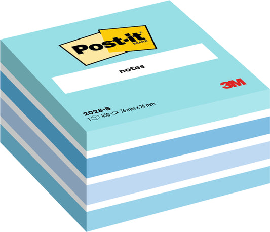 Post-it kubusnotities 76x76mm, pastel blauw, 450 vellen