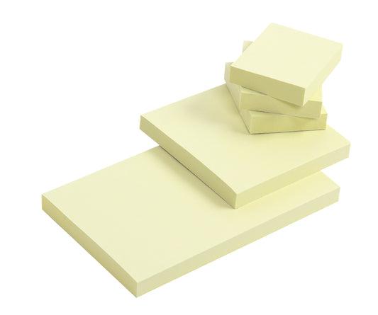 Quantore Memoblok Zelfklevend 76x76mm Geel, 100 Vellen