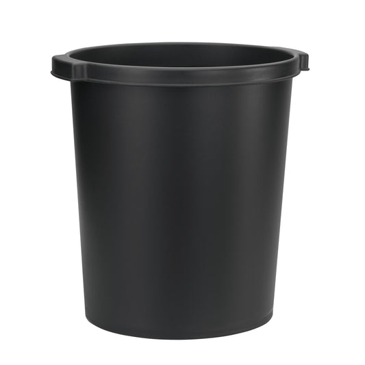 Zwarte Ronde Papierbak met Grijprand, 15L - 2